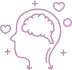 cabeza con cerebro en lina fina rosa