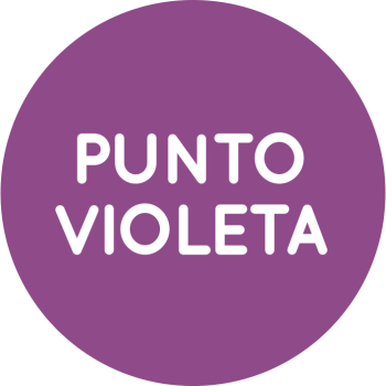 Circulo morado con texto de Punto violeta